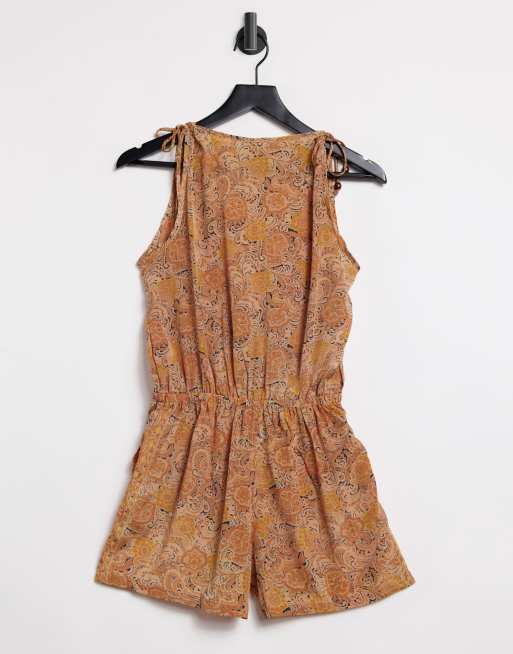 Raga - Combishort à fleurs - Marron, 2 de 4