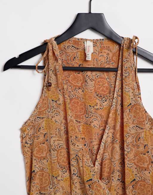 Raga - Combishort à fleurs - Marron, 3 de 4