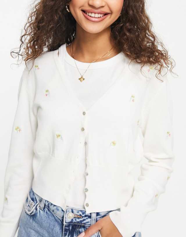 Raga Felicity cropped cardigan in white