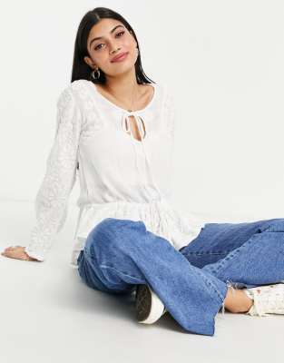 Lillywhite - Blusa bianca con coulisse-Bianco - Raga Camicia donna  - immagine1