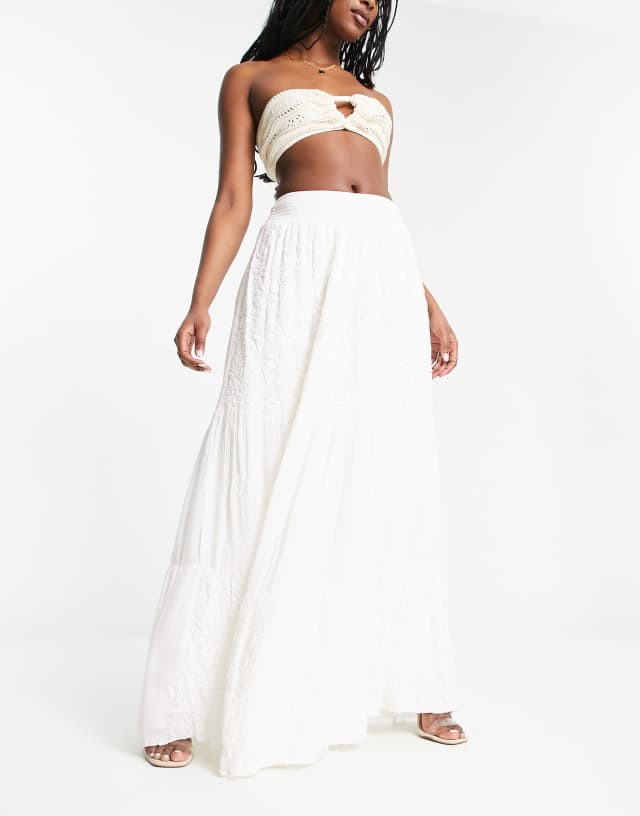 Raga maxi skirt in white