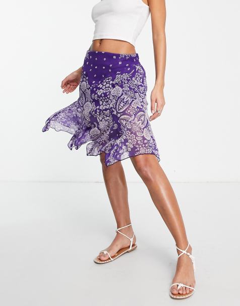 Topshop Tall ruched placement flower print mini skirt in multi