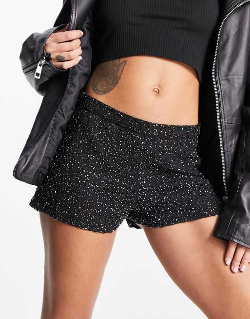 Raga Sassy embellished mini shorts in black