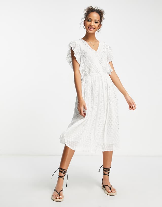 Raga Whisked Away smock midi dress in silver