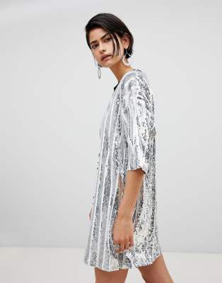 sequin shirt dress