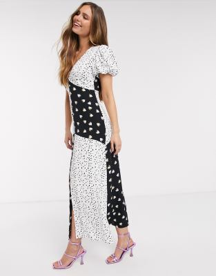 Rahi Cali Rahi Confetti Patchwork Midi Dress In Confetti Print-white ...