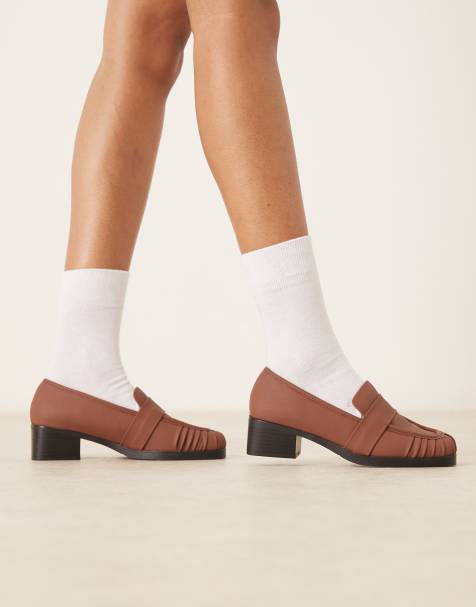 RAID Aarvi square toe loafers in brown - view 1