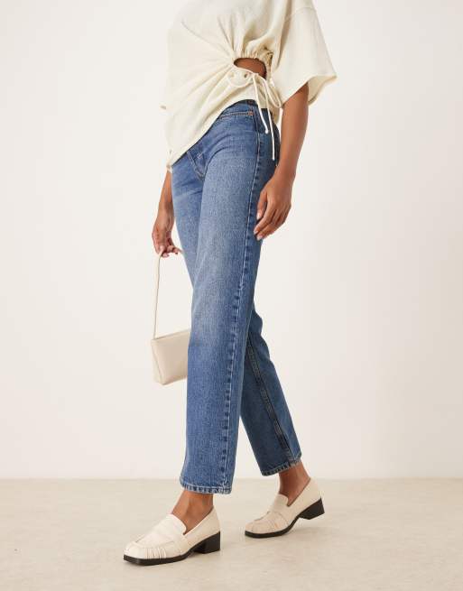 RAID Aarvi square toe loafers in cream, 2 of 4