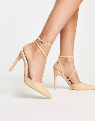 Raid Aasta Asymmetric Heeled Shoes In Beige-neutral