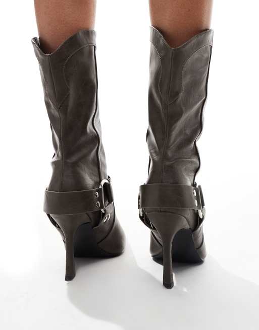 Raid poppy black western detail ankle boots on sale