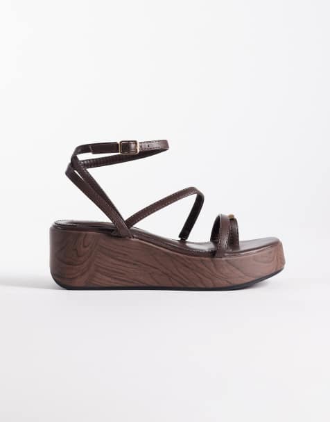 RAID - Adaluna - Sandalen met sleehak en ring in bruin - view 1