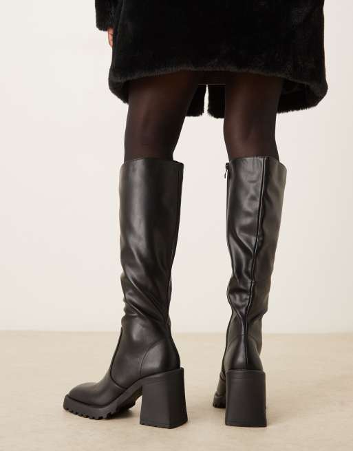 RAID Adilah block heel  knee boots in black , 2 of 4