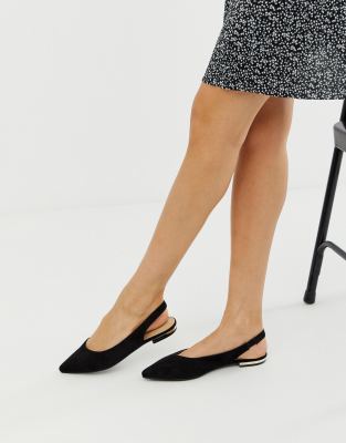 black flat slingback shoes