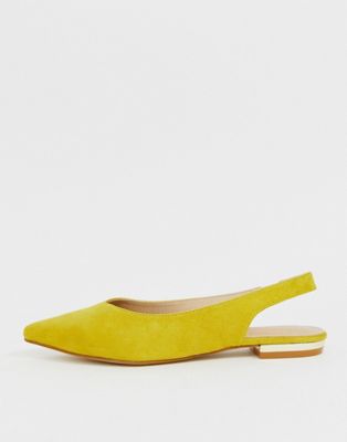 RAID Agatha bright yellow flat sling back shoes | ASOS