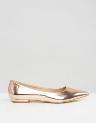 rose gold flat shoes