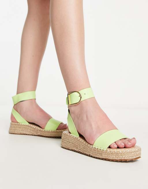 RAID Alice flatform espadrilles in lime