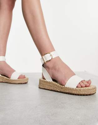 Raid Alice Flatform Espadrilles In White