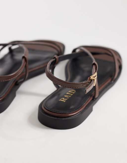 RAID – Aluna – Bruna, platta sandaler, 3 av 4