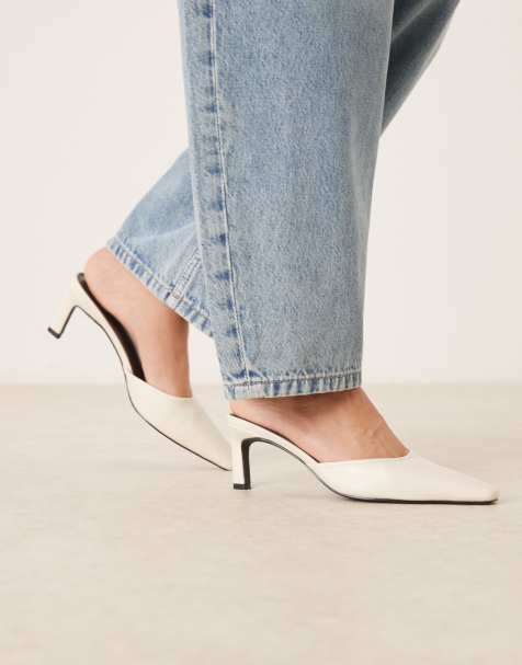 RAID Alya heeled mules in off white - view 1