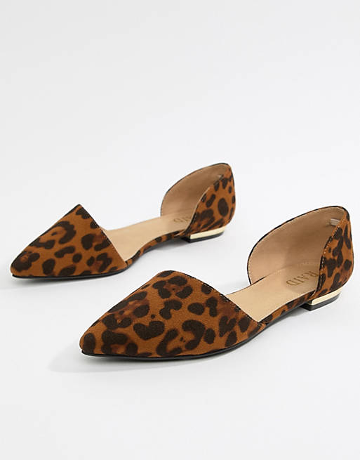 RAID Amy leopard print two part flat shoes