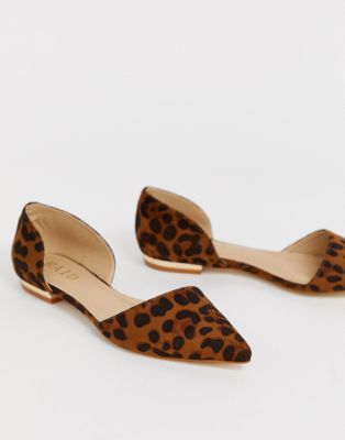 leopard flat shoes