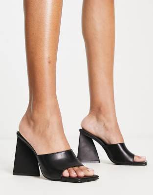 RAID Angel mules with angular heel in black - ASOS Price Checker