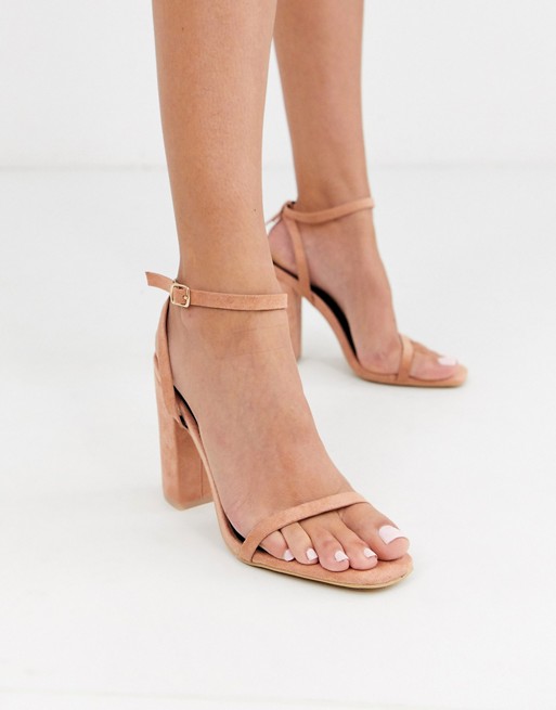 RAID Anusha blush block heeled sandals