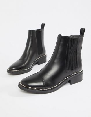 black chelsea studded boots