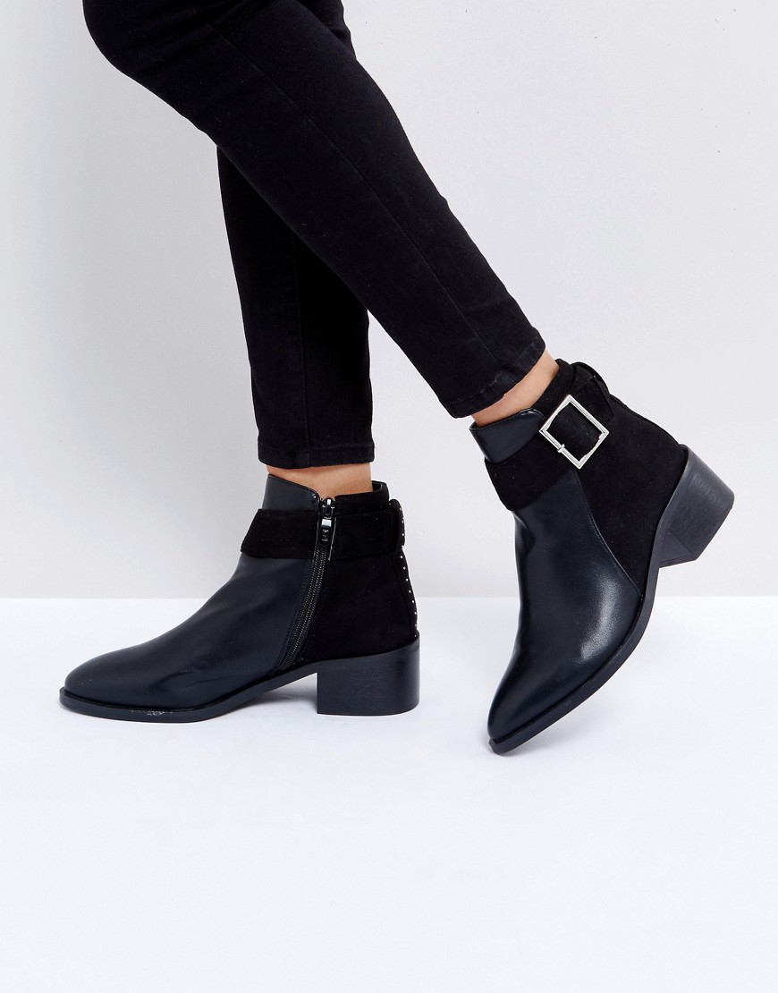 RAID Aria Buckle Ankle Boots-Black