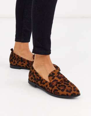 asos leopard loafers