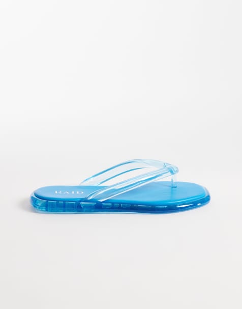 RAID Aziel jelly flip flops in blue - view 1