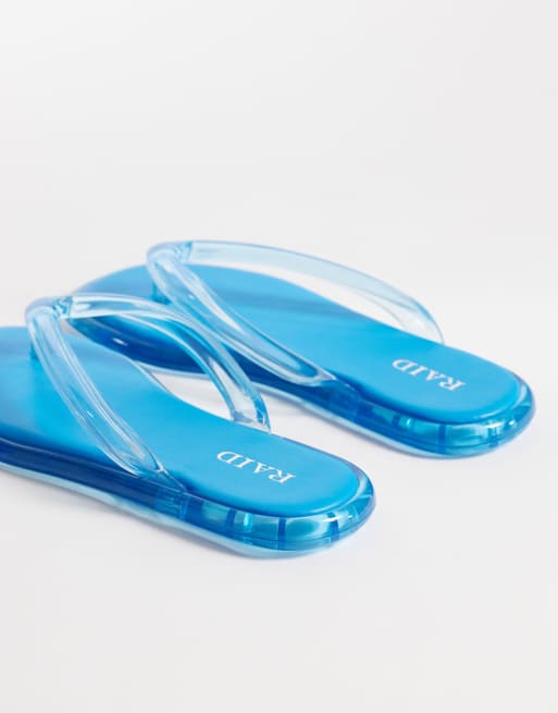 RAID Aziel jelly flip flops in blue, 3 of 4