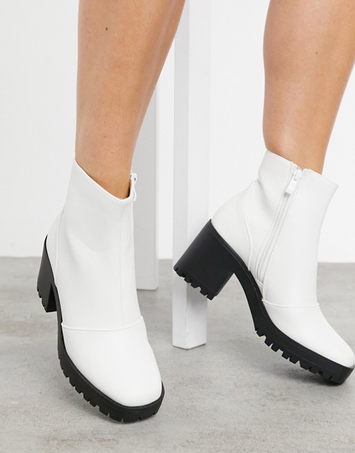 RAID Becca chunky ankle boots in white