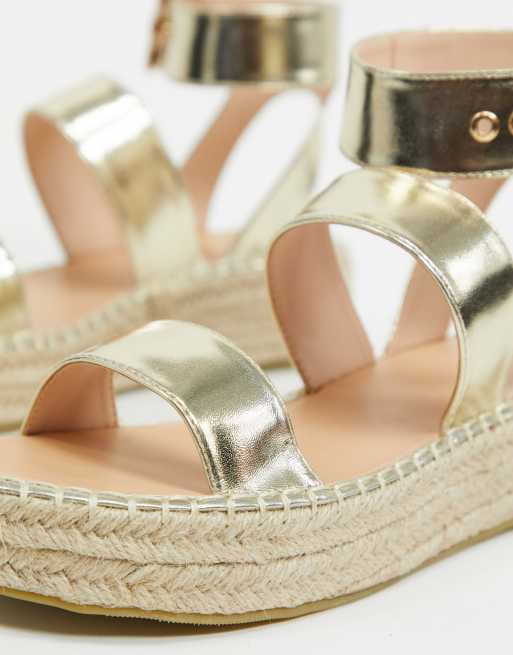 RAID Bellini espadrille sandals in gold |