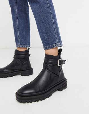 chunky flat ankle boots