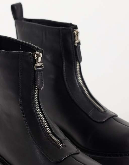 RAID Bernice front zip chelsea boots in black, 3 of 4
