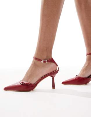 Raid - Bexlie - Schuhe in Rot mit Kitten-Absatz und Schnalle