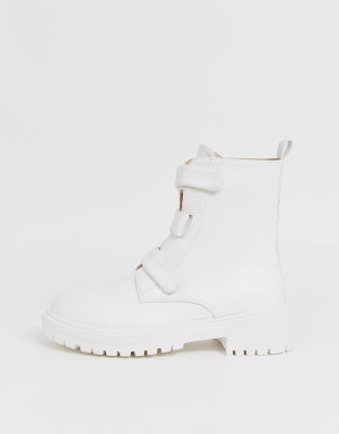 white chunky boots