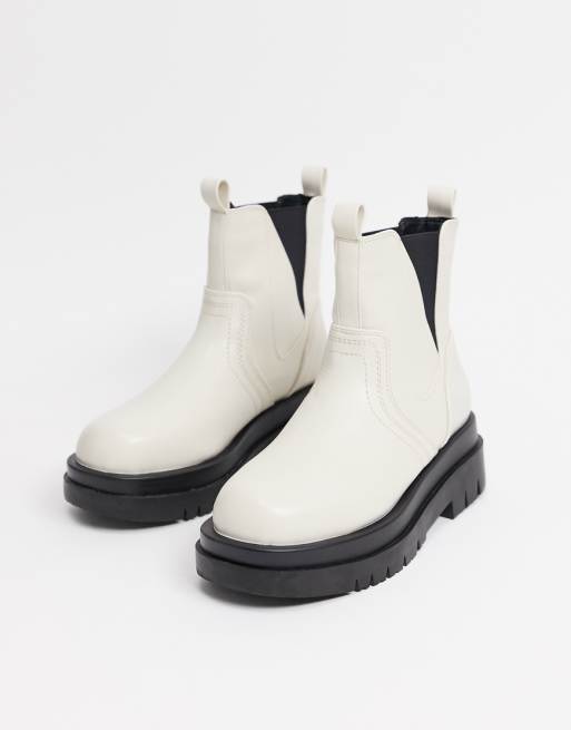 RAID Brazen chunky biker boots in bone