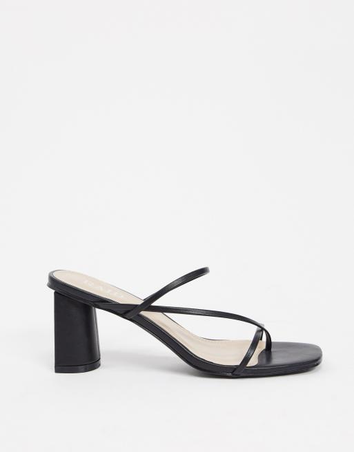 RAID Brioni skinny strap mule sandals in black | ASOS