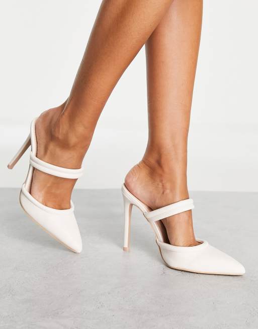 White pointed 2025 mule heels