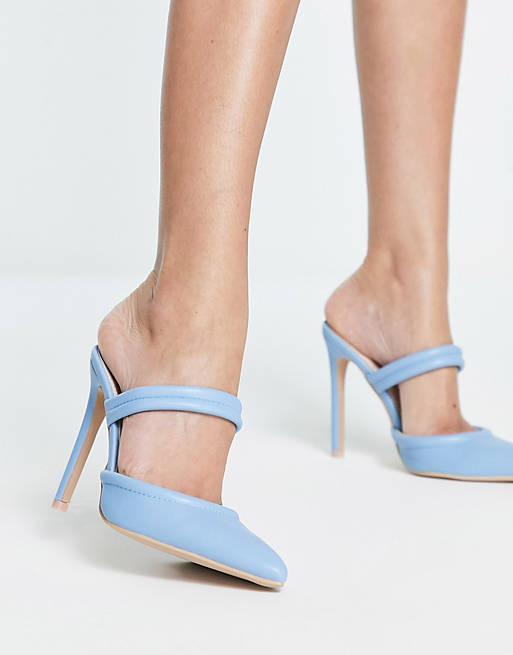 RAID Britta mule heeled shoes in blue