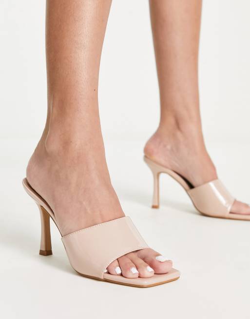 Nude 2024 heeled mules