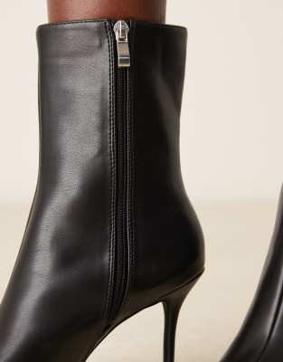 Raid Bronco Stiletto Heel High Ankle Boots In Black