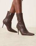 [Raid] RAID Bronco stiletto heel high ankle boots in brown 42 Brown pu