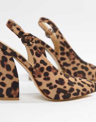 leopard block heel shoes