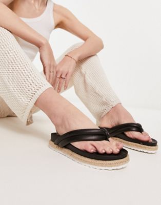RAID Calvine espadrille toe post sandals in black - ASOS Price Checker
