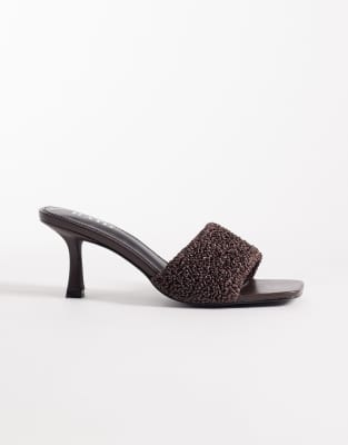 Raid Caprice Kitten Heel Sandals In Burgundy