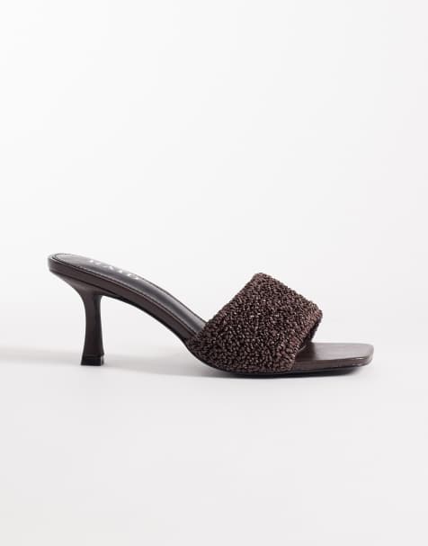 RAID Caprice kitten heel sandals in brown - view 1