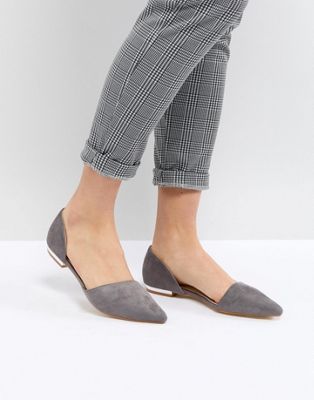 grey flat shoes